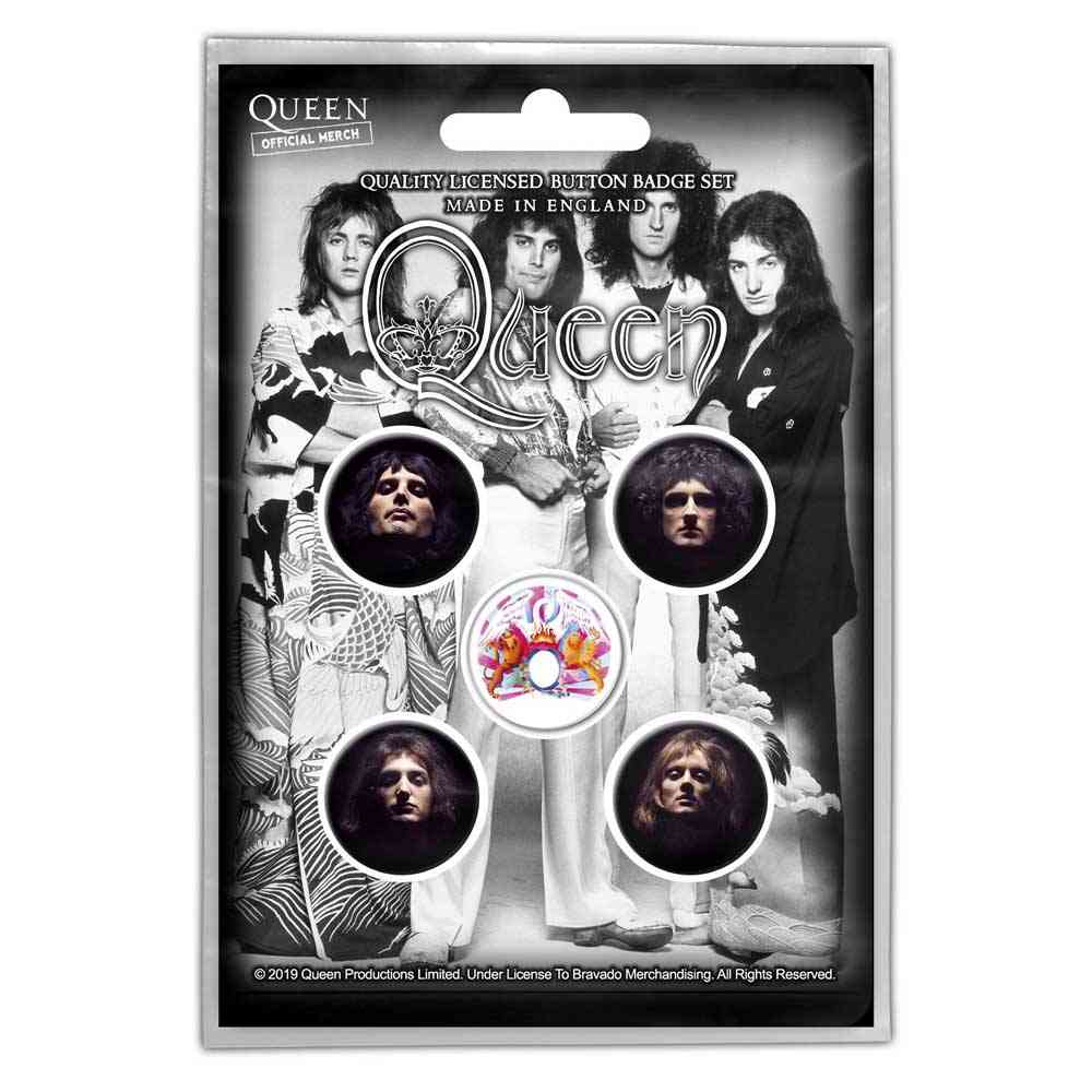 Queen - Faces Badge/button - Set of 5 - Multicolours